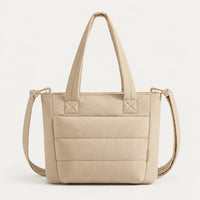 Sac cabas à bandoulière rembourrée - beige