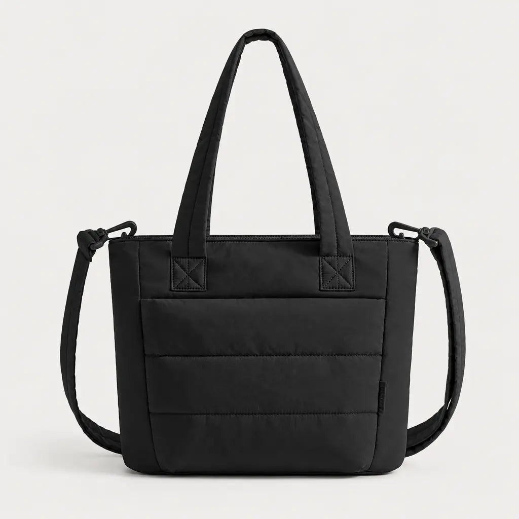 Sac cabas à bandoulière rembourrée - noir