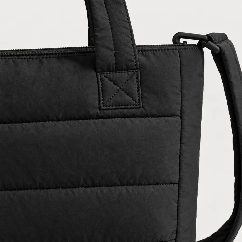 Sac cabas à bandoulière rembourrée - noir