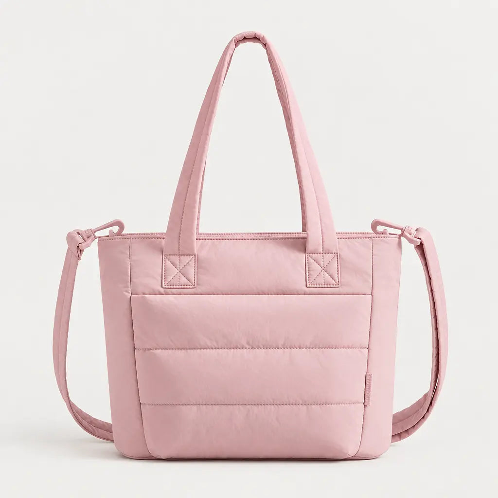 Sac cabas à bandoulière rembourrée - rose