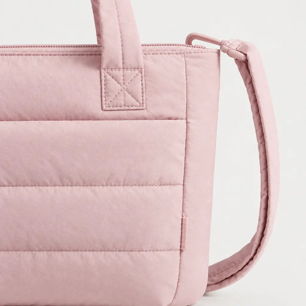 Sac cabas à bandoulière rembourrée - rose