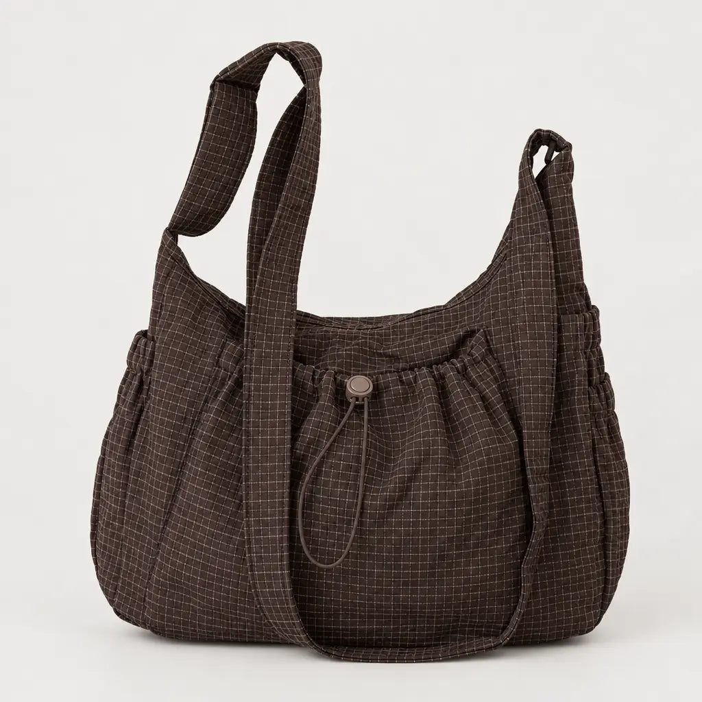 Sac bandoulière en nylon - cafe
