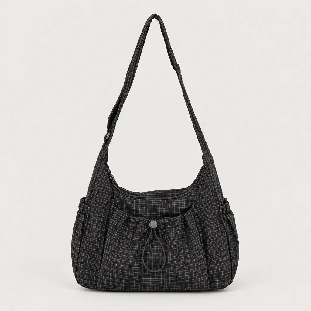 Sac bandoulière en nylon - noir