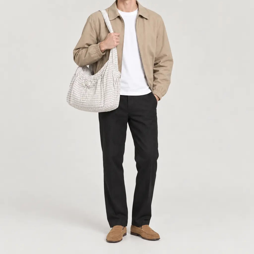 Sac bandoulière en nylon - blanc