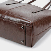 Sac cabas femme en cuir véritable zippé - cafe