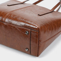 Sac cabas femme en cuir véritable zippé - marron