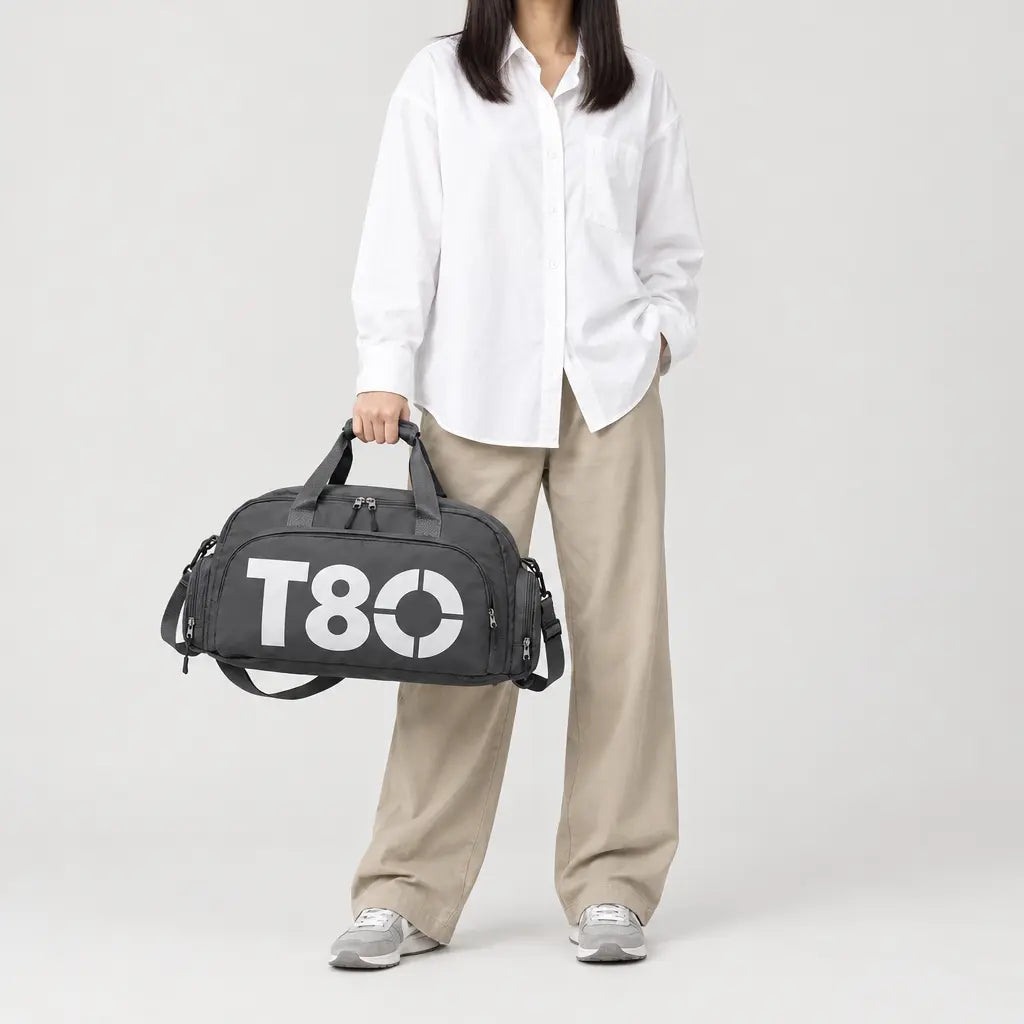 Sac de sport à compartiment chaussures - Gris Fonce