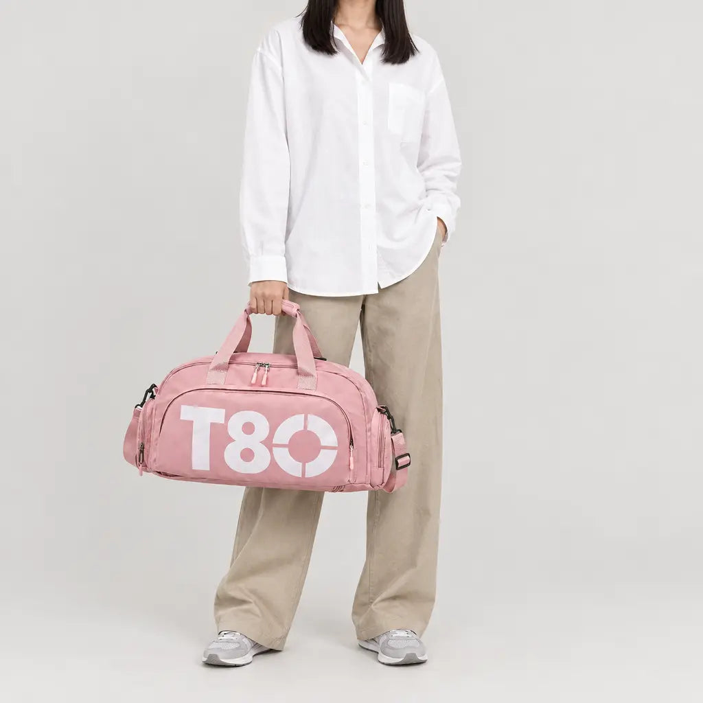 Sac de sport à compartiment chaussures - Rose