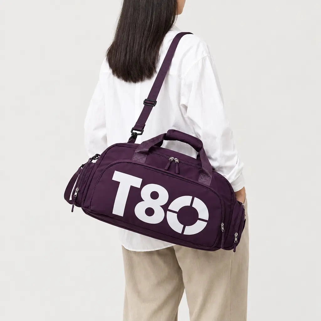 Sac de sport à compartiment chaussures - Violet Fonce