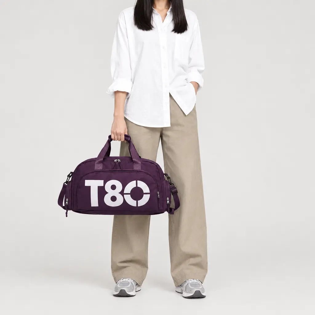 Sac de sport à compartiment chaussures - Violet Fonce