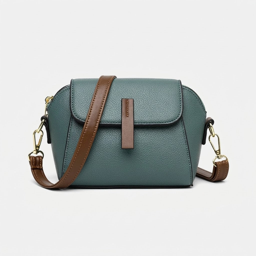 Sac bandoulière femme en cuir véritable - bleu