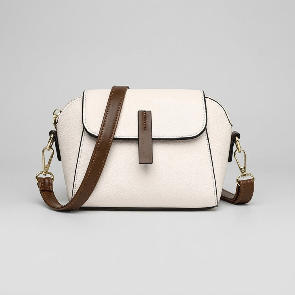 Sac bandoulière femme en cuir véritable - blanc
