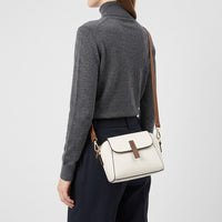 Sac bandoulière femme en cuir véritable - blanc