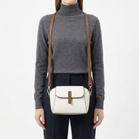 Sac bandoulière femme en cuir véritable - blanc