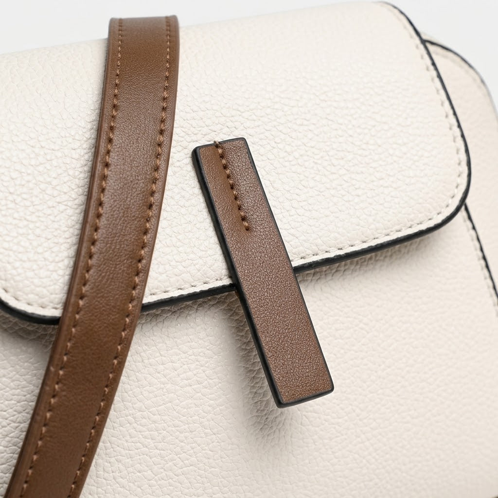 Sac bandoulière femme en cuir véritable - blanc