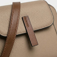 Sac bandoulière femme en cuir véritable - kaki