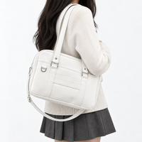 Sac bandoulière femme à poche extérieure - blanc