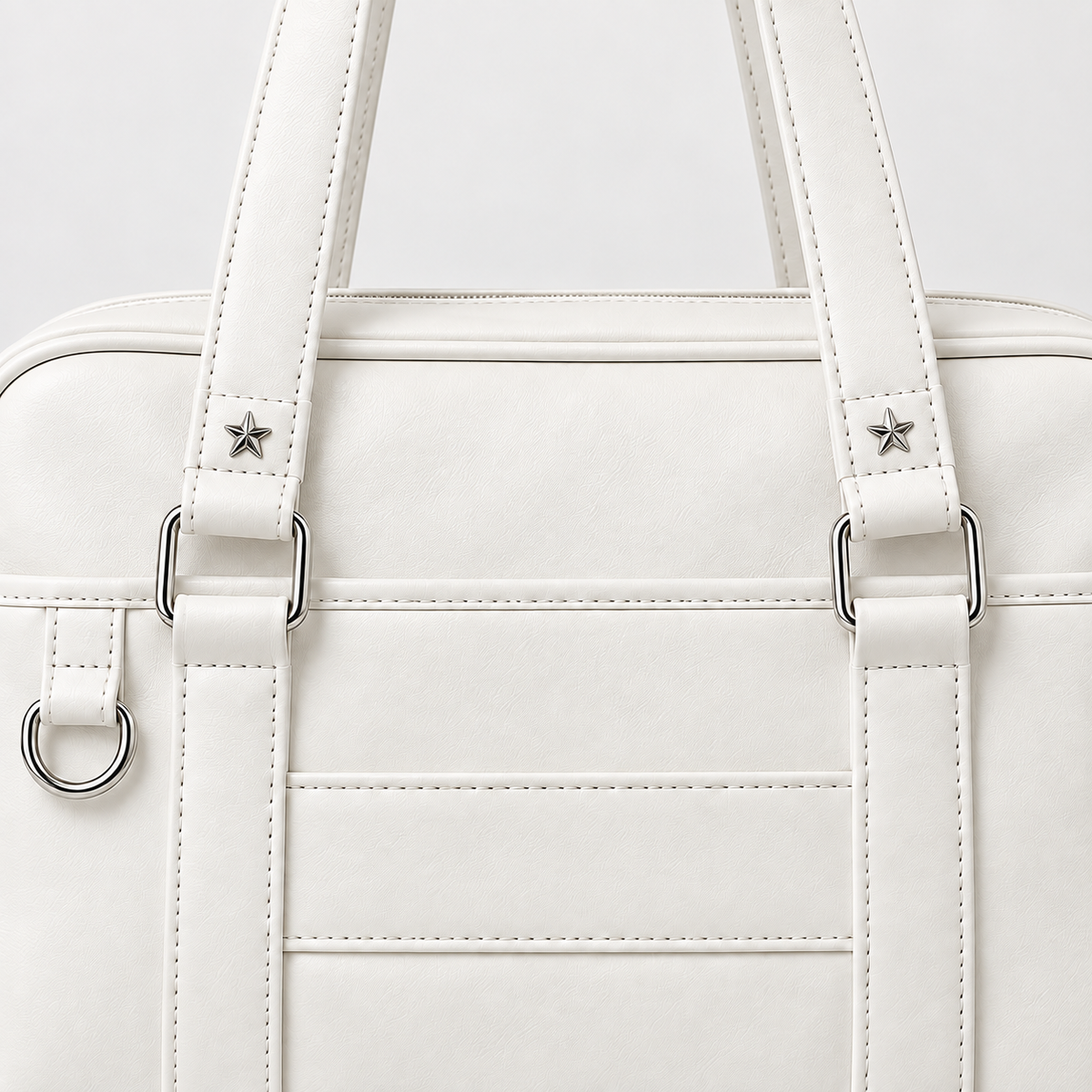 Sac bandoulière femme à poche extérieure - blanc