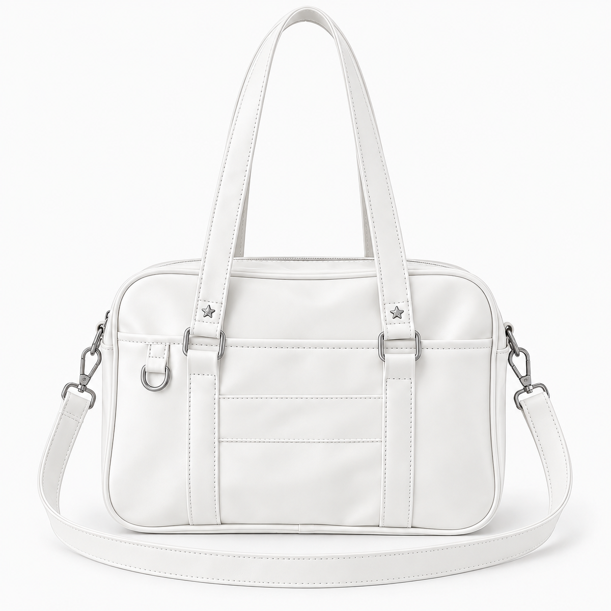 Sac bandoulière femme à poche extérieure - blanc