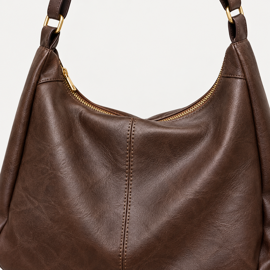 Sac à main carré femme à bandoulière - cafe