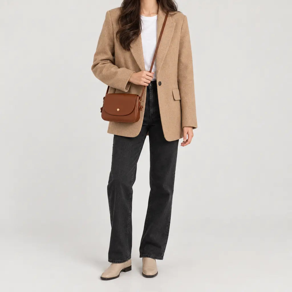 Mini sac bandoulière femme coloré - marron