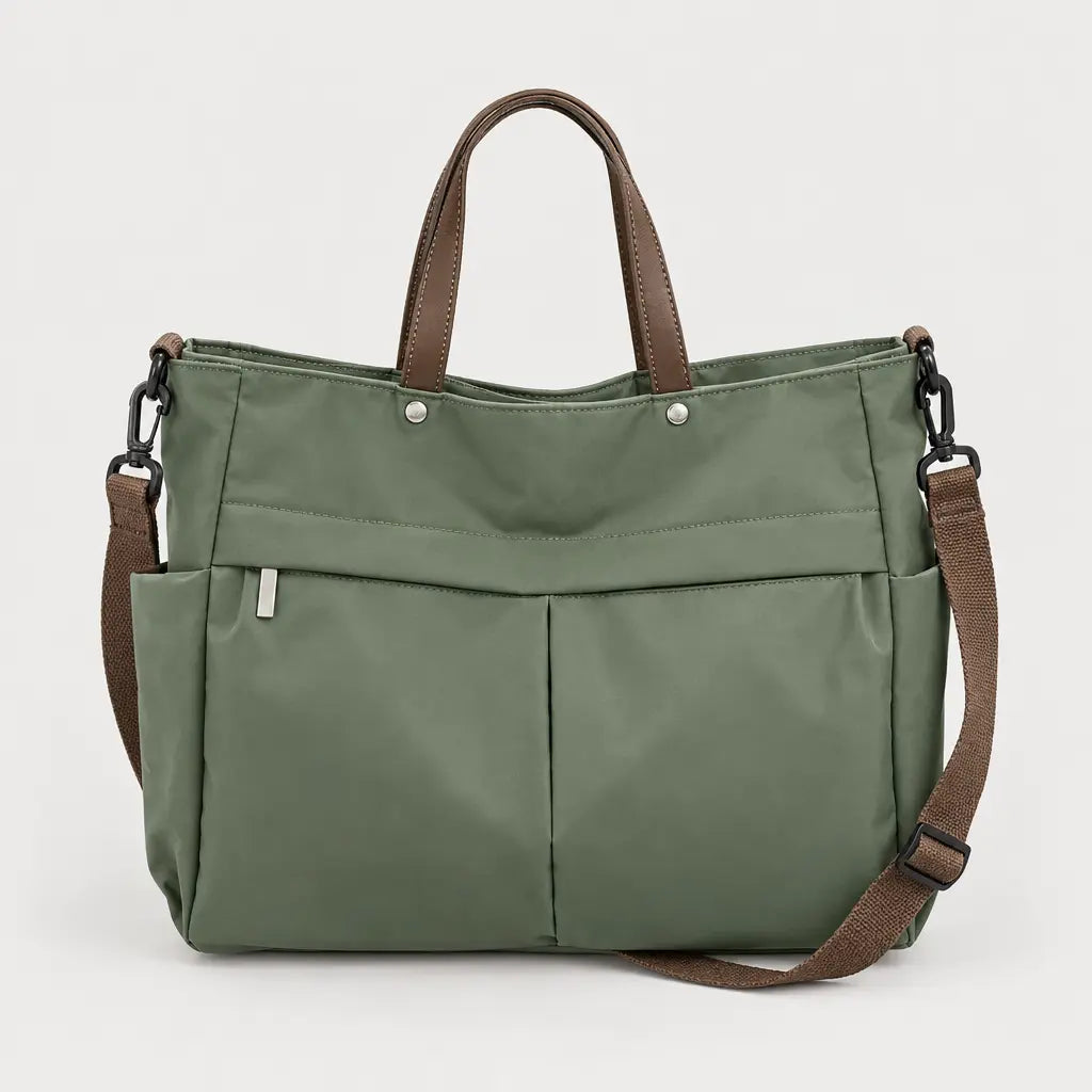 Sac cabas femme en nylon - vert