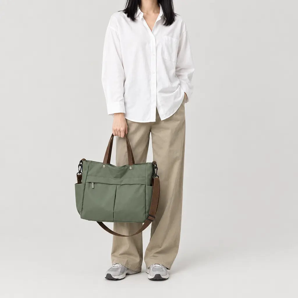 Sac cabas femme en nylon - vert