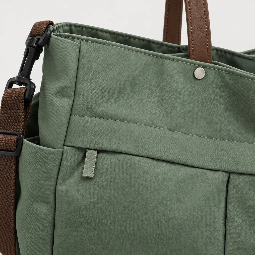 Sac cabas femme en nylon - vert