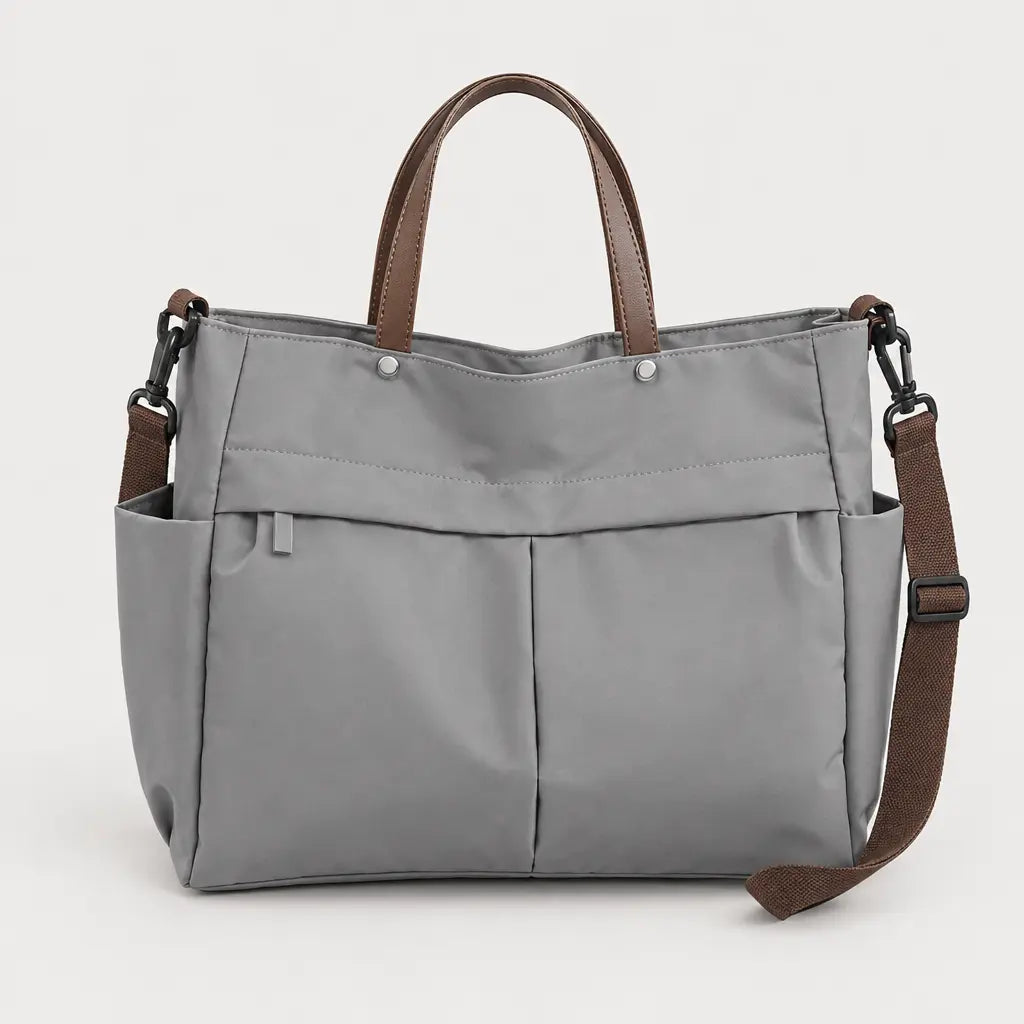 Sac cabas femme en nylon - gris