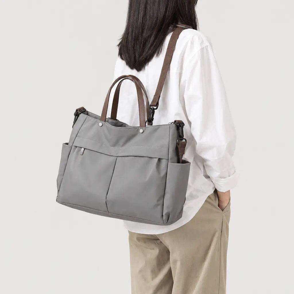 Sac cabas femme en nylon - gris