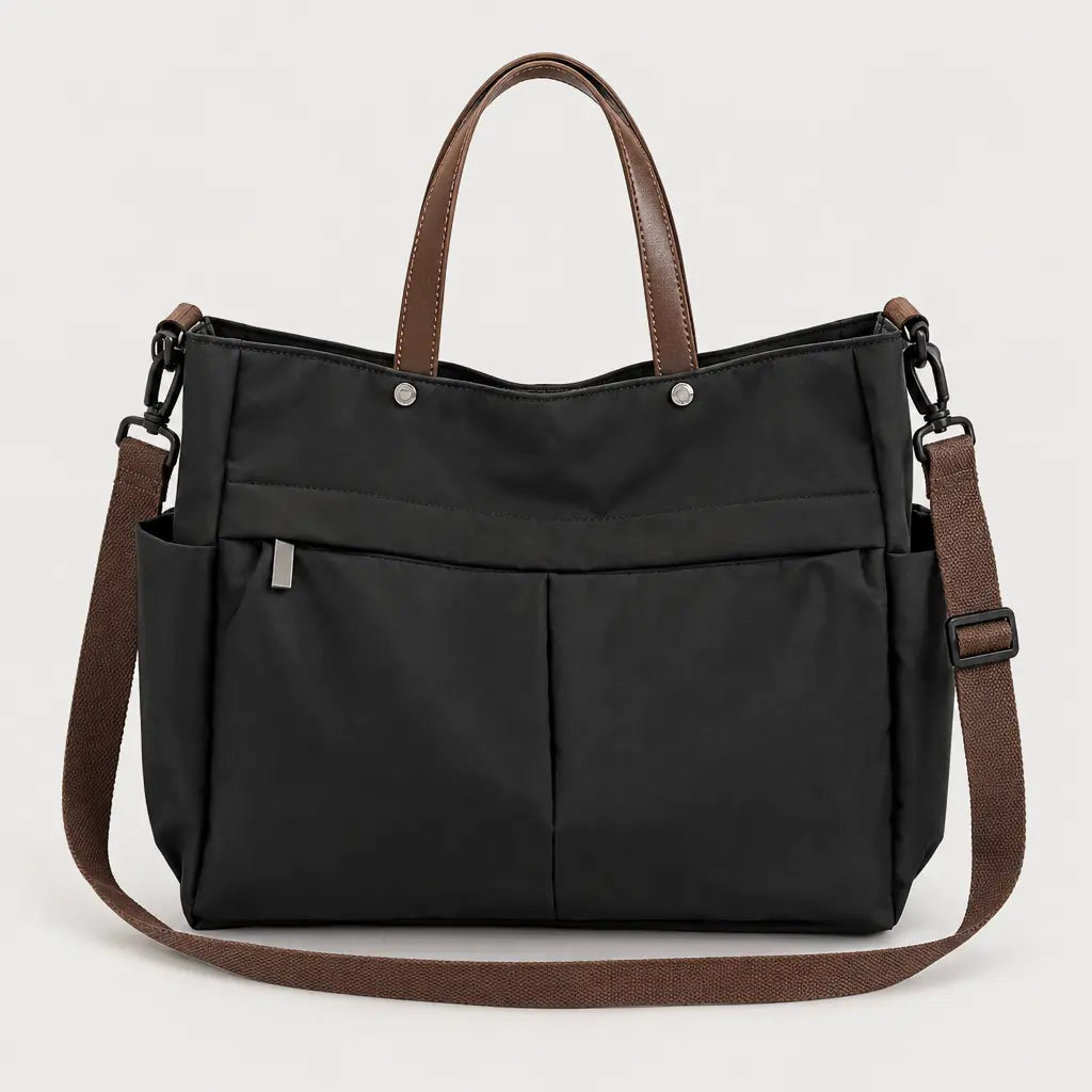Sac cabas femme en nylon - noir