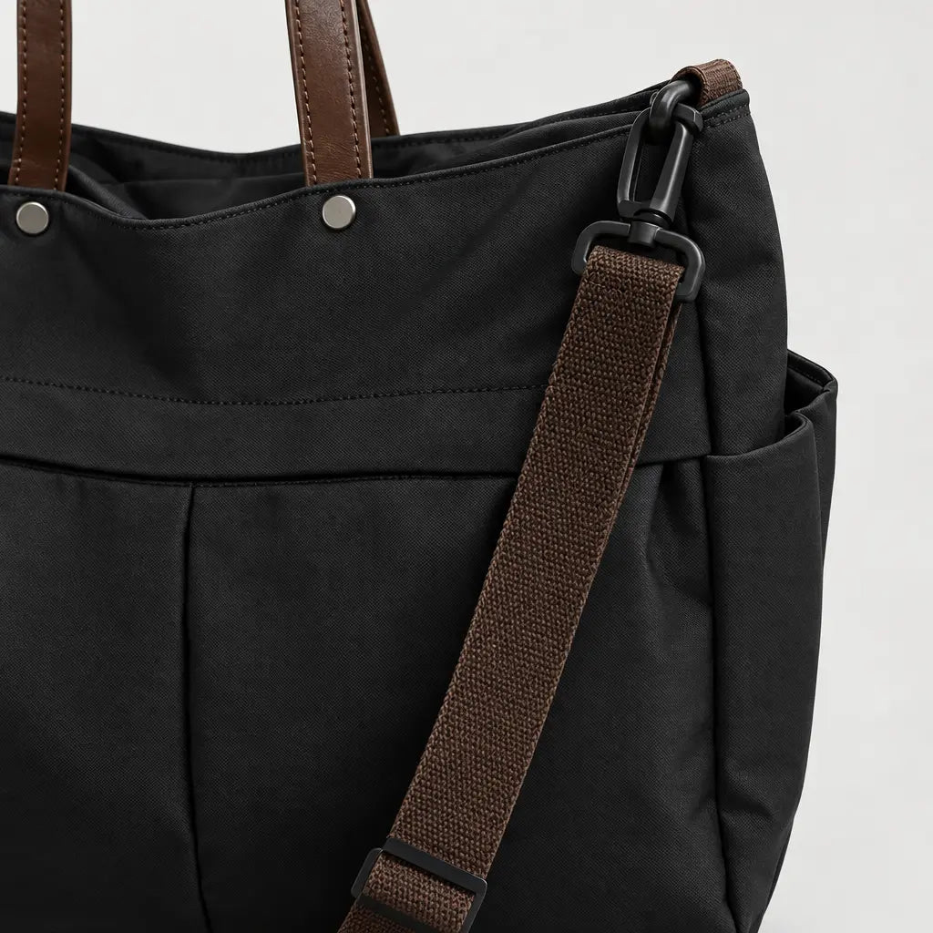 Sac cabas femme en nylon - noir