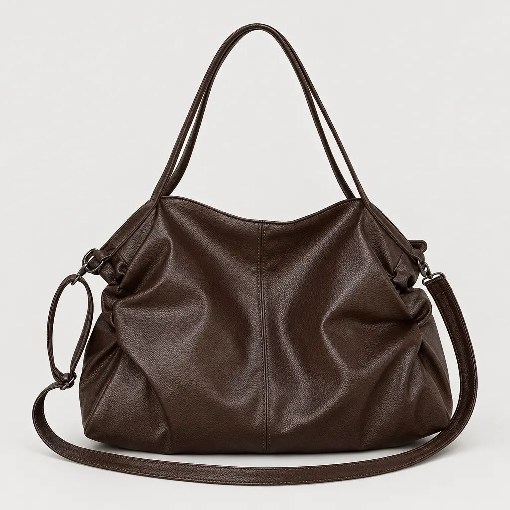 Sac à main femme à bouton-pression - cafe