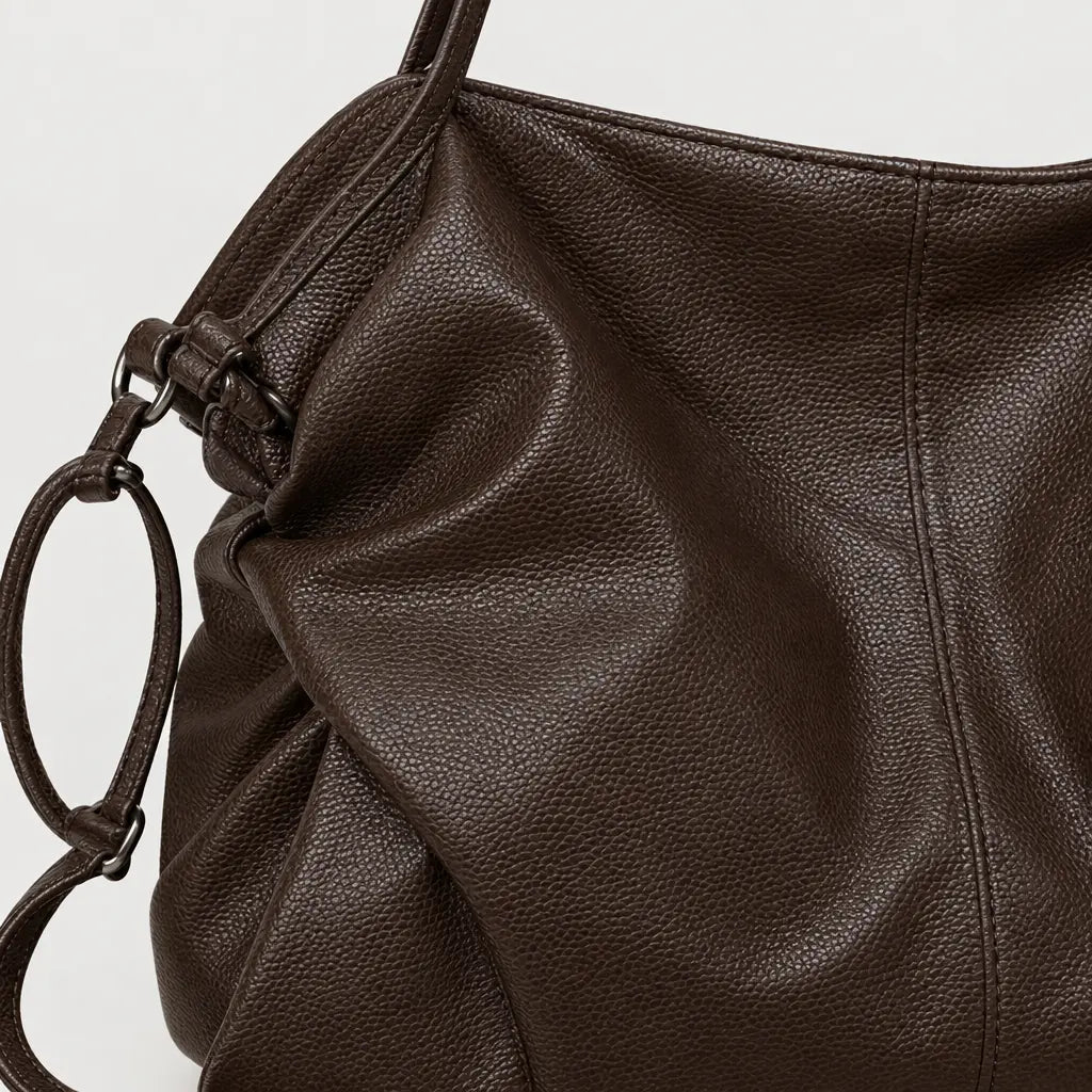 Sac à main femme à bouton-pression - cafe