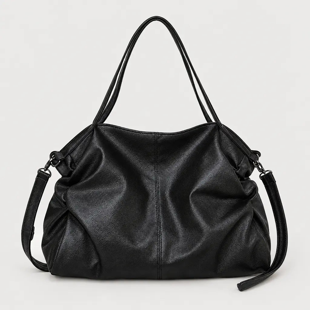 Sac à main femme à bouton-pression - noir