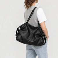 Sac à main femme à bouton-pression - noir