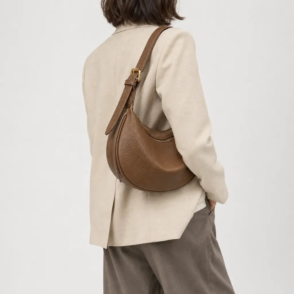 Sac à main femme arrondi - marron