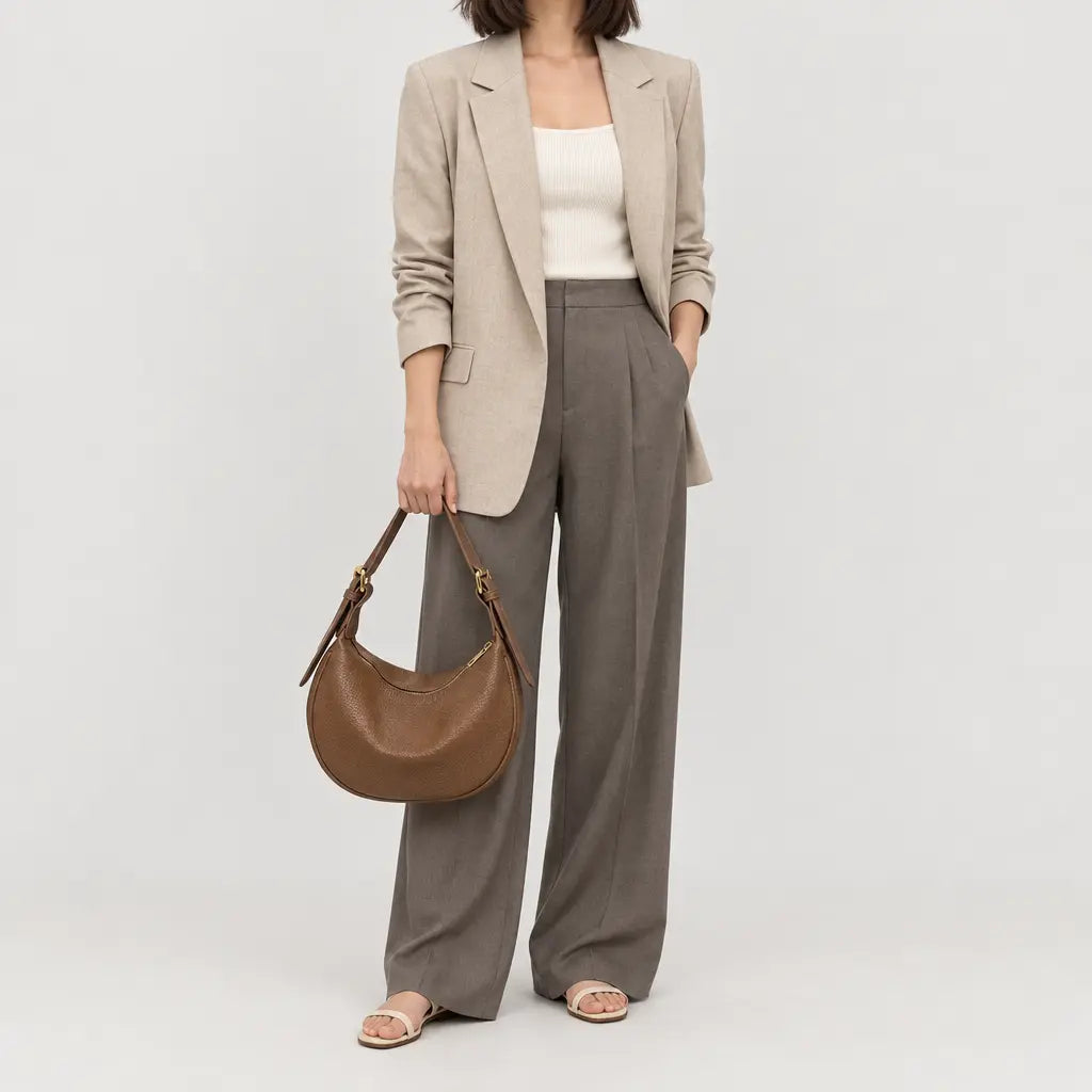 Sac à main femme arrondi - marron