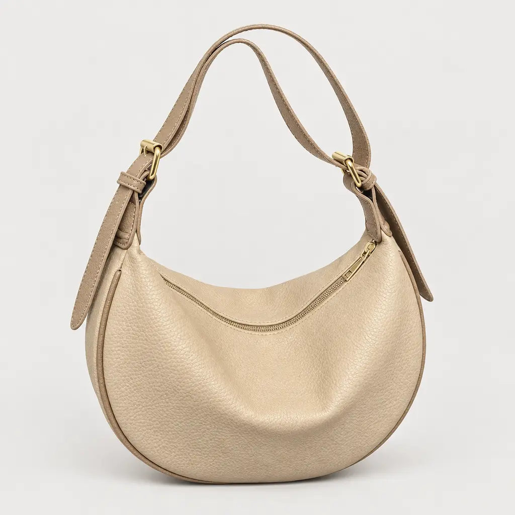 Sac à main femme arrondi - beige