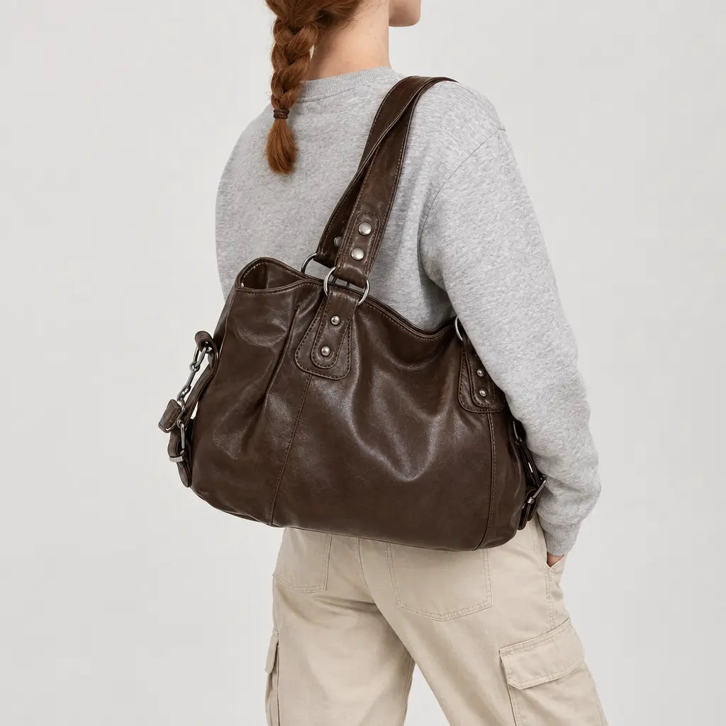 Sac à main femme bicolore - cafe