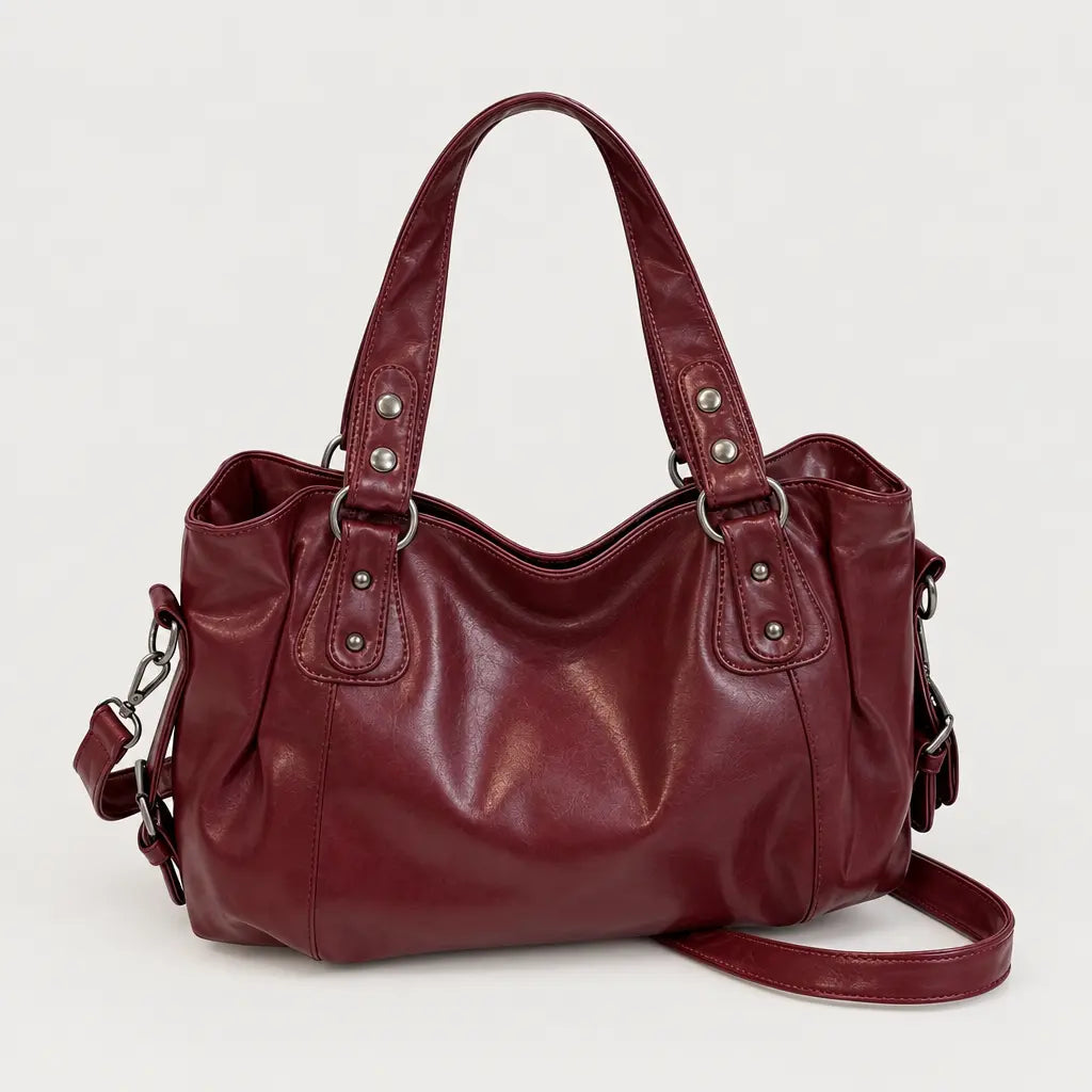 Sac à main femme bicolore - bordeaux