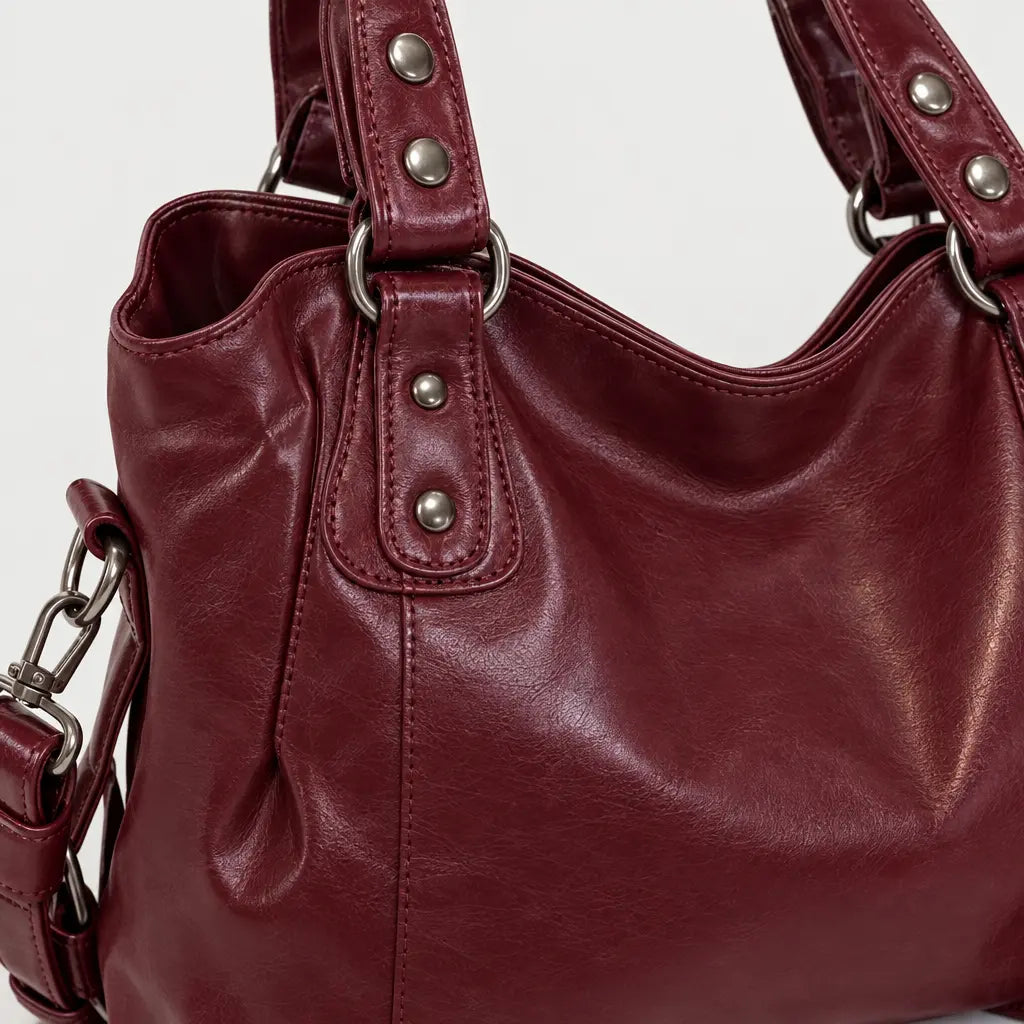 Sac à main femme bicolore - bordeaux