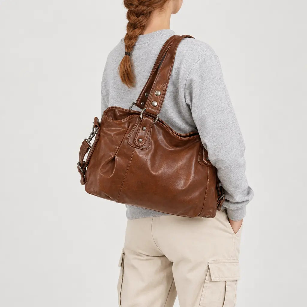 Sac à main femme bicolore - marron