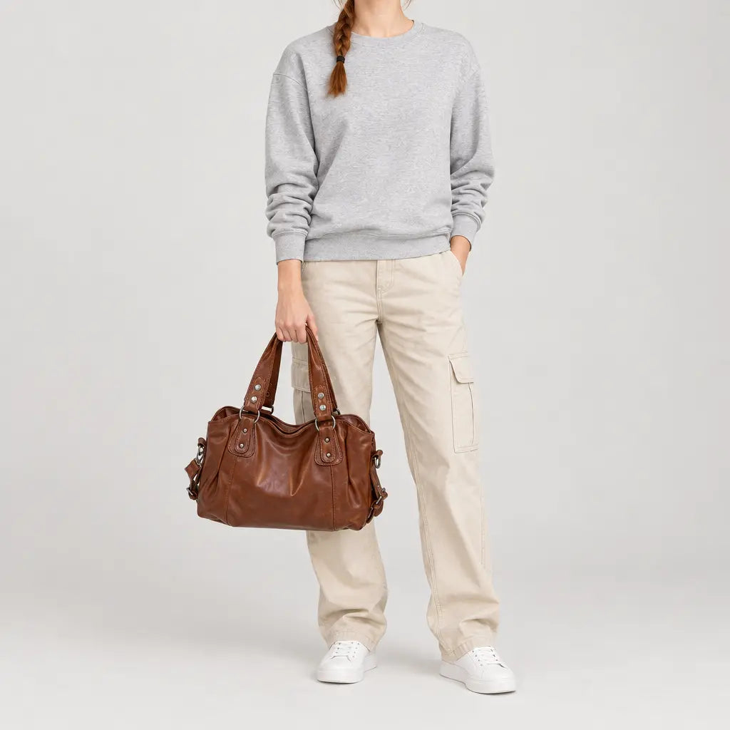 Sac à main femme bicolore - marron