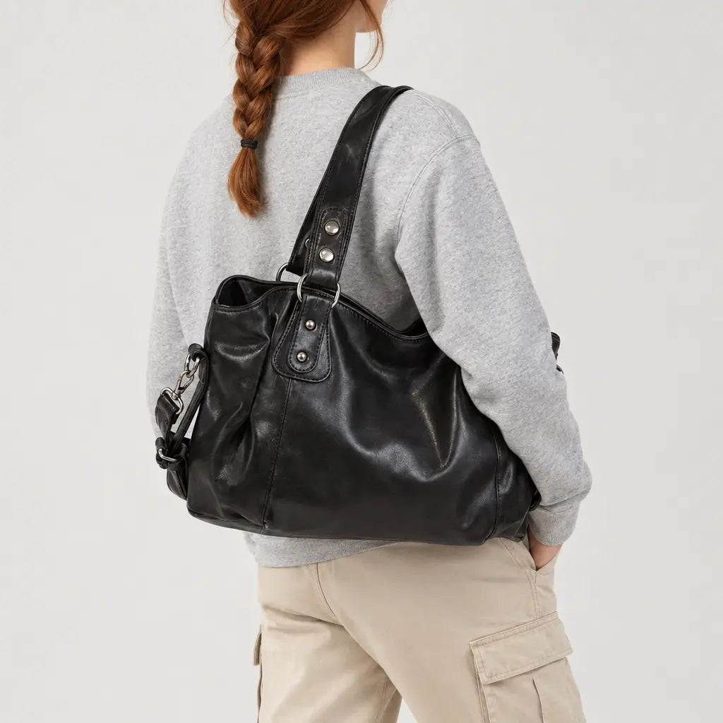Sac à main femme bicolore - noir