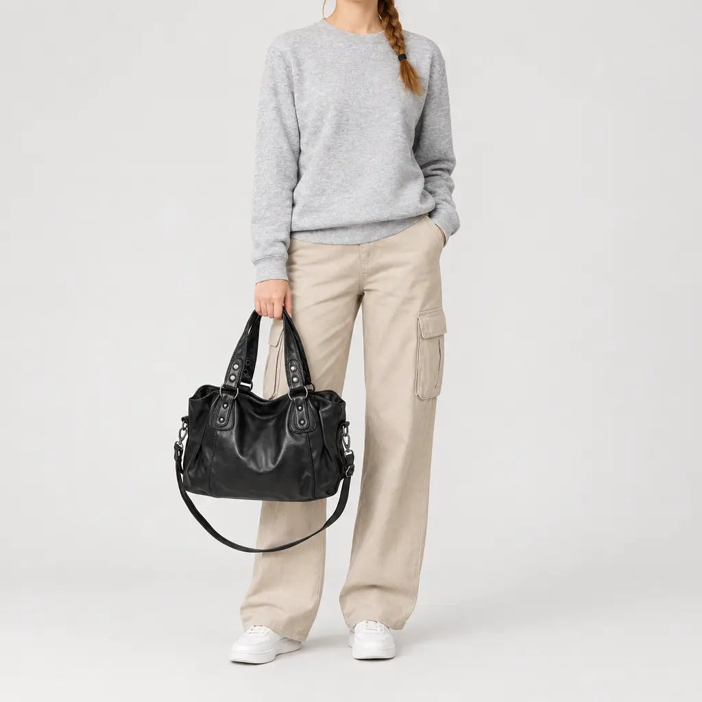 Sac à main femme bicolore - noir