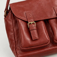 Sac bandoulière femme à double fermeture - rouge