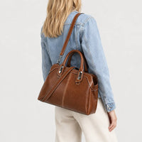 Sac bandoulière femme en cuir ciré - marron
