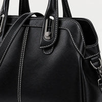 Sac bandoulière femme en cuir ciré - noir