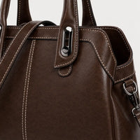 Sac bandoulière femme en cuir ciré - cafe